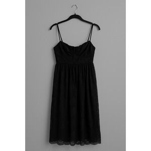 Lulus Black Lace Midi Dress Cocktail Party Evening Sleeveless